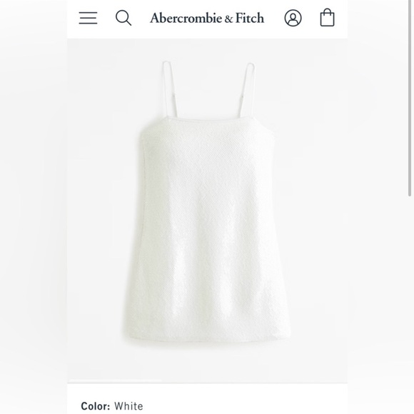 White Sequin Mini Dress Abercrombie & Fitch Size XXS - Picture 9 of 15